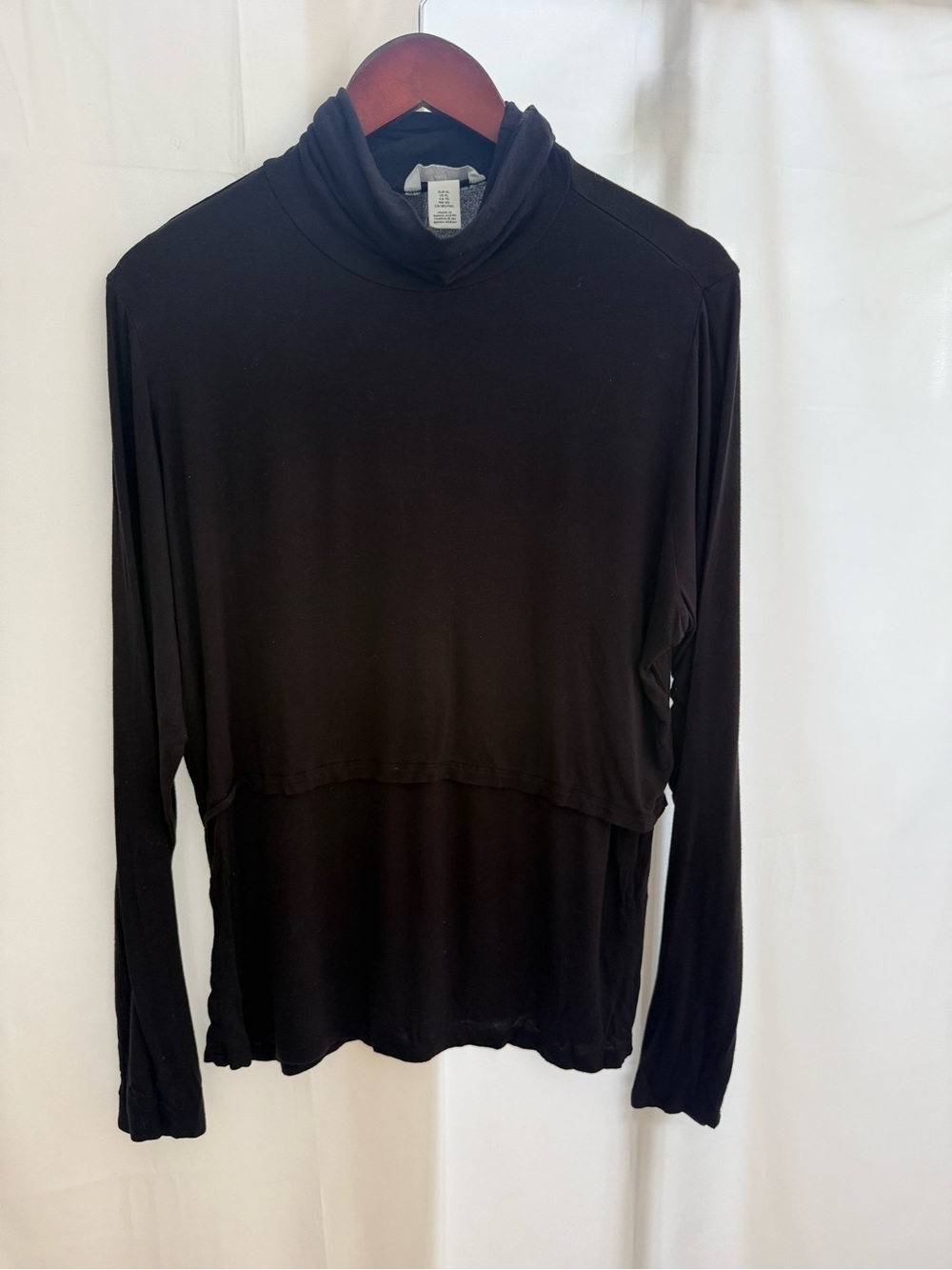 Nursing Black Long-Sleeve Turtleneck Top